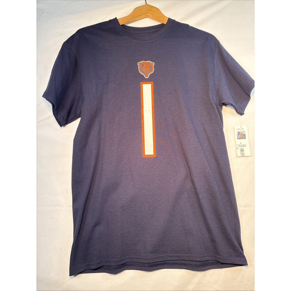NWT NFL Team Apparel Chicago Bears Justin Fields Men T-Shirt, Size Medium , Blue - Picture 2 of 9